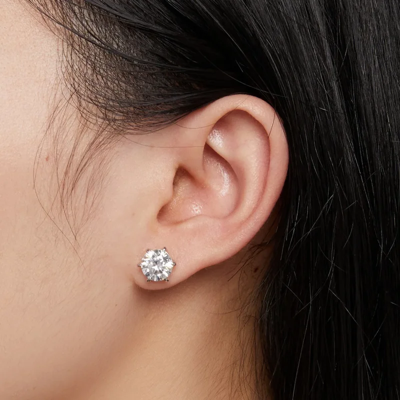 (zdjęcie do) Pandora Style 2 Karatowe Kolczyki z Moissanitem - MSE021-L - Wyświetl 5