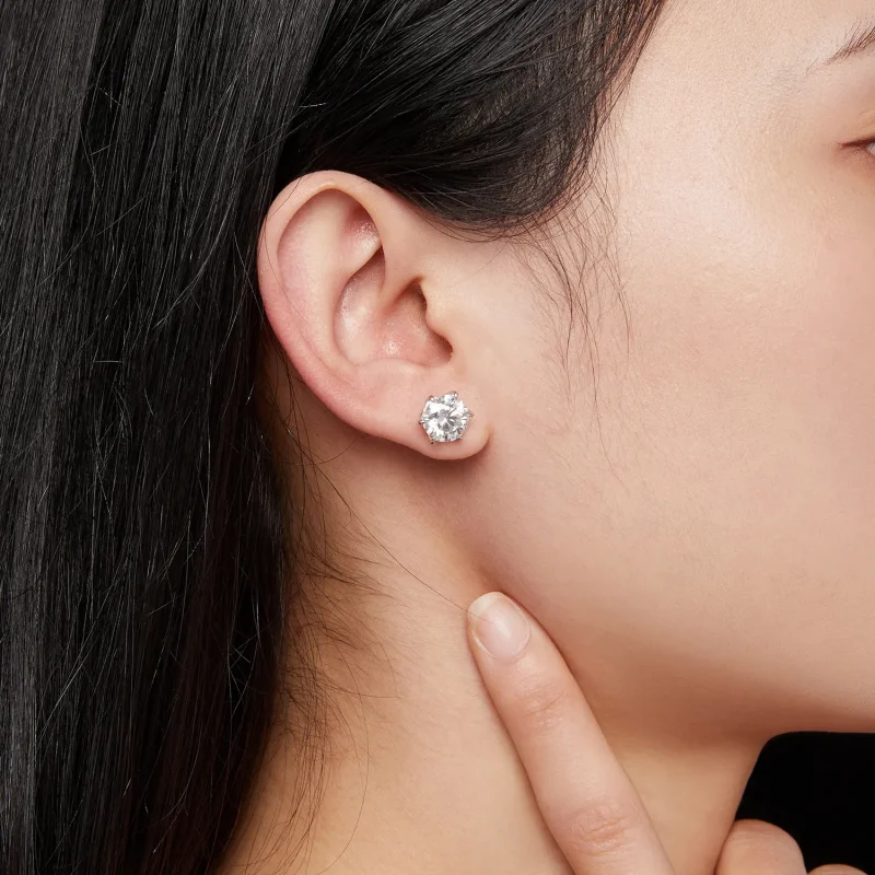 (zdjęcie do) Pandora Style 2 Karatowe Kolczyki z Moissanitem - MSE021-L - Wyświetl 6