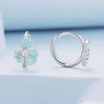 Pandora Style Blue Iris kolczyki w formie obręczy - BSE843