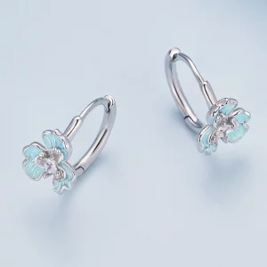 Pandora Style Blue Iris kolczyki w formie obręczy - BSE843