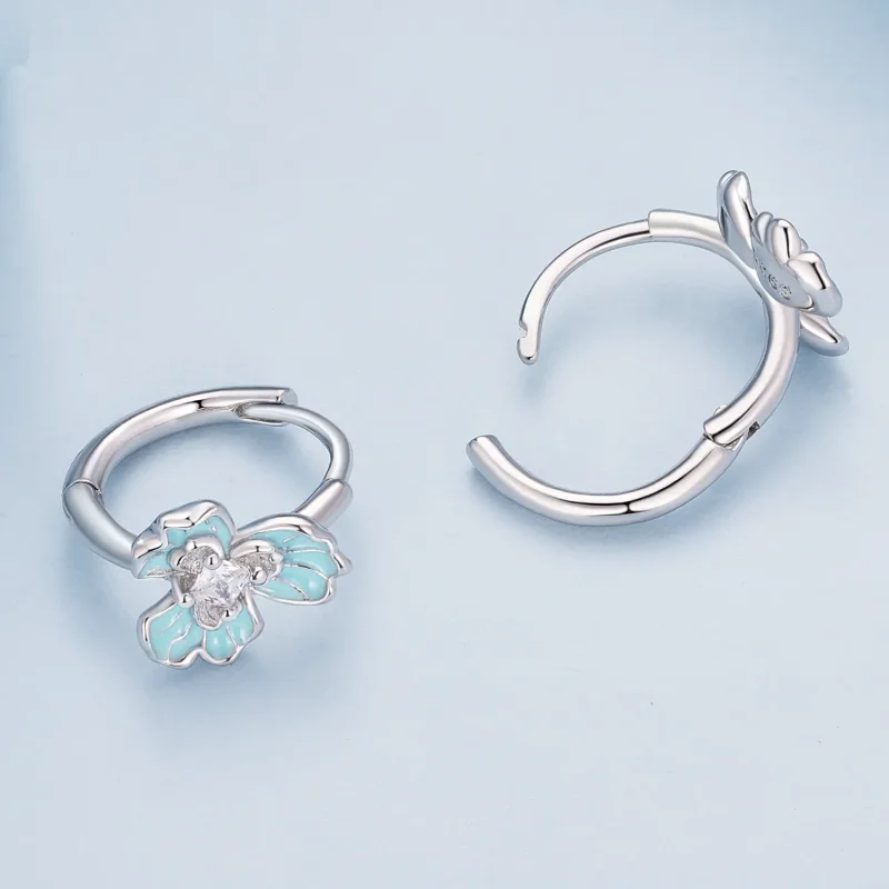 (zdjęcie do) Pandora Style Blue Iris kolczyki w formie obręczy - BSE843 - Wyświetl 4