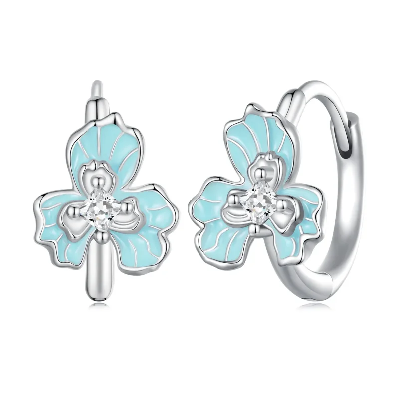 (zdjęcie do) Pandora Style Blue Iris kolczyki w formie obręczy - BSE843