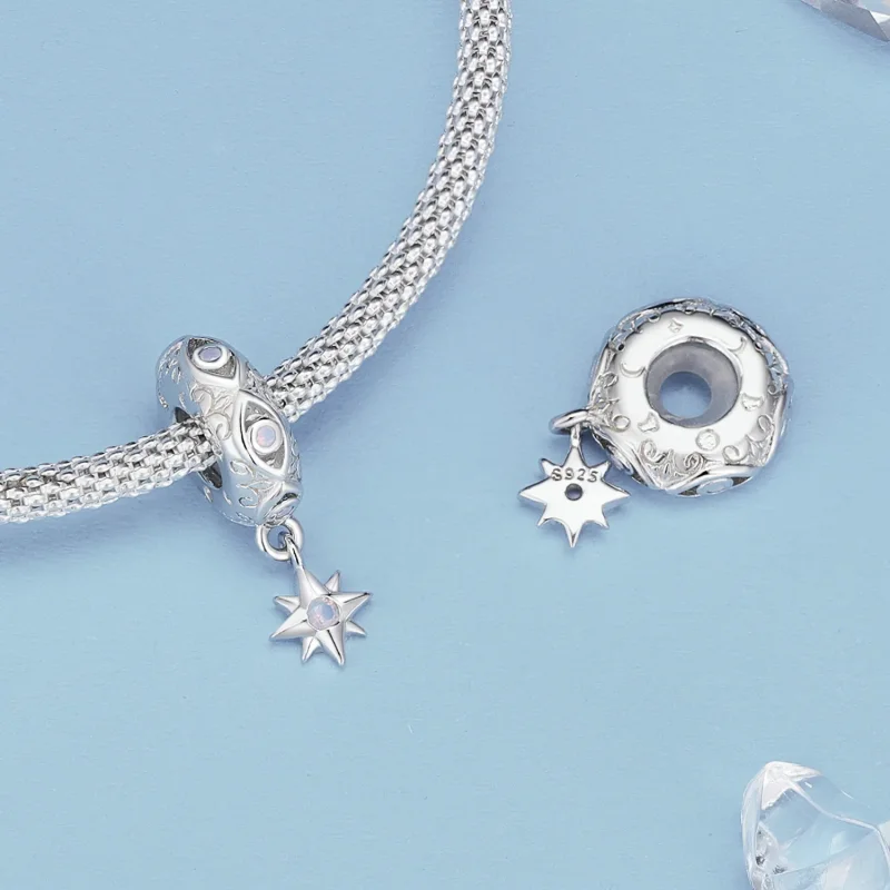 (zdjęcie do) Pandora Style Charm ze spacji w kształcie diabelskiego oka i gwiazdy - BSC857 - Wyświetl 4