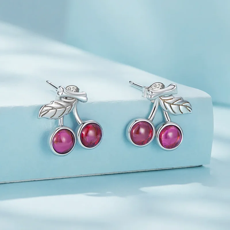 (zdjęcie do) Pandora Style Cherry Kolczyki sztyfty - SCE1604 - Wyświetl 2