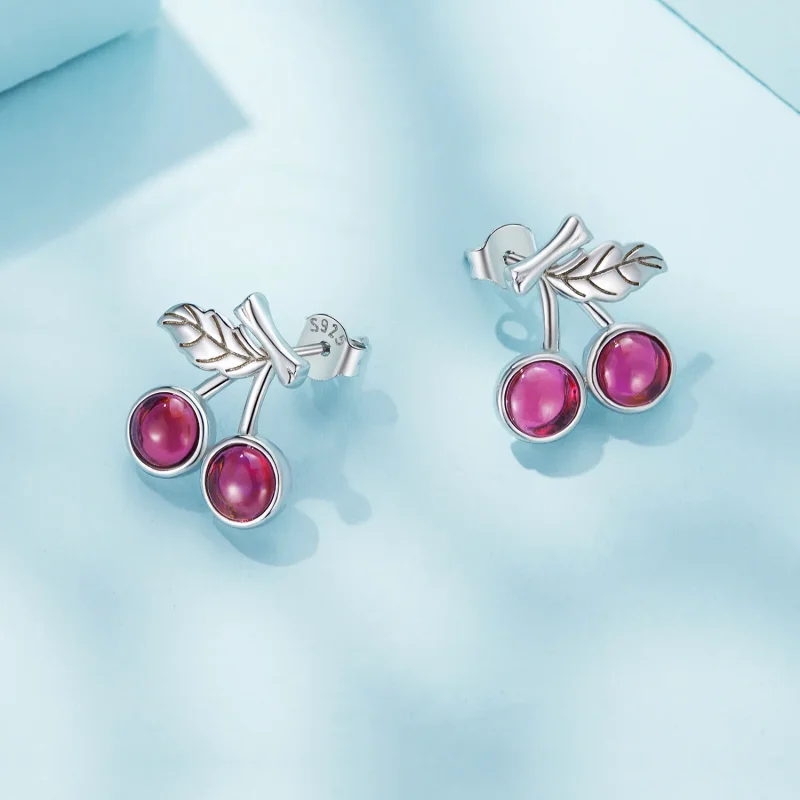 (zdjęcie do) Pandora Style Cherry Kolczyki sztyfty - SCE1604 - Wyświetl 4