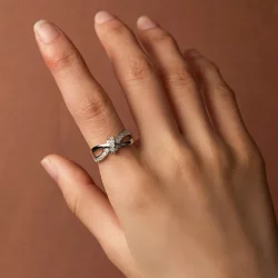Pandora Style Cross Wound Moissanite Ring - MSR031