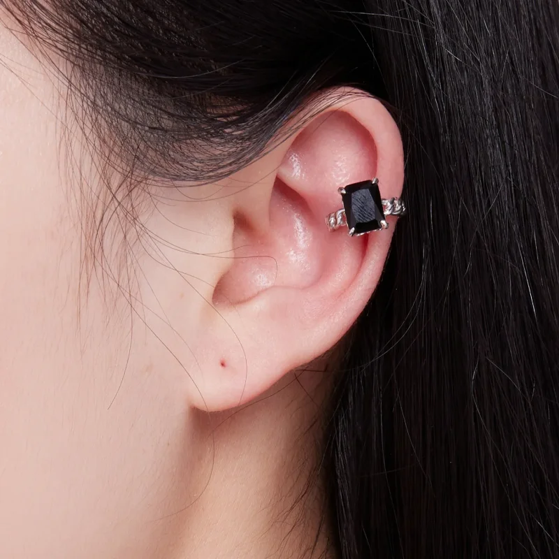 (zdjęcie do) Pandora Style Czarna Klips na ucho z cyrkoniami - BSE847 - Wyświetl 6