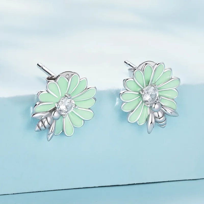 (zdjęcie do) Pandora Style Daisy Bee Kolczyki sztyfty - SCE1598 - Wyświetl 2