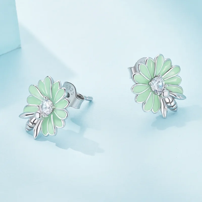 (zdjęcie do) Pandora Style Daisy Bee Kolczyki sztyfty - SCE1598 - Wyświetl 4