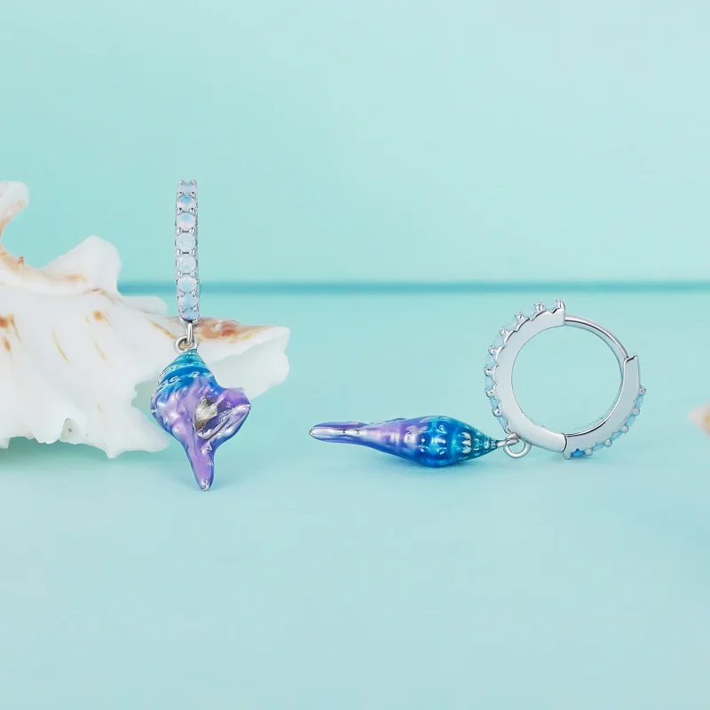 (zdjęcie do) Pandora Style Dream Conch Hoops Earrings - BSE841 - Wyświetl 2