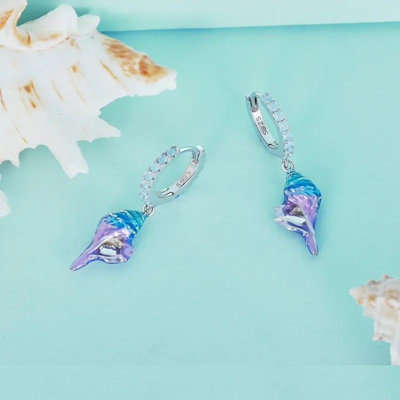 (zdjęcie do) Pandora Style Dream Conch Hoops Earrings - BSE841 - Wyświetl 3