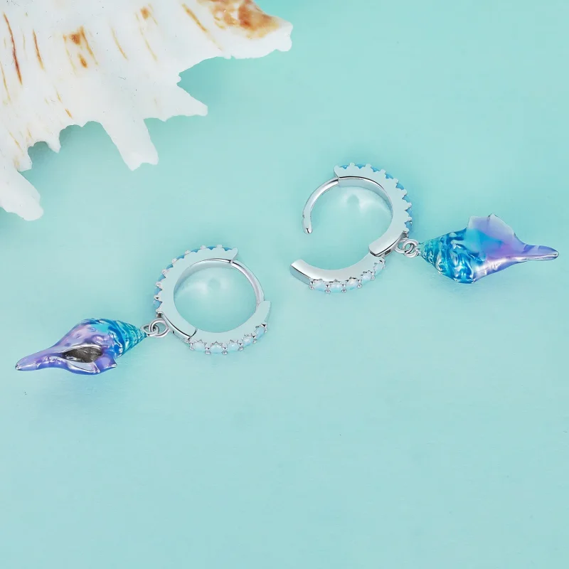 (zdjęcie do) Pandora Style Dream Conch Hoops Earrings - BSE841 - Wyświetl 4