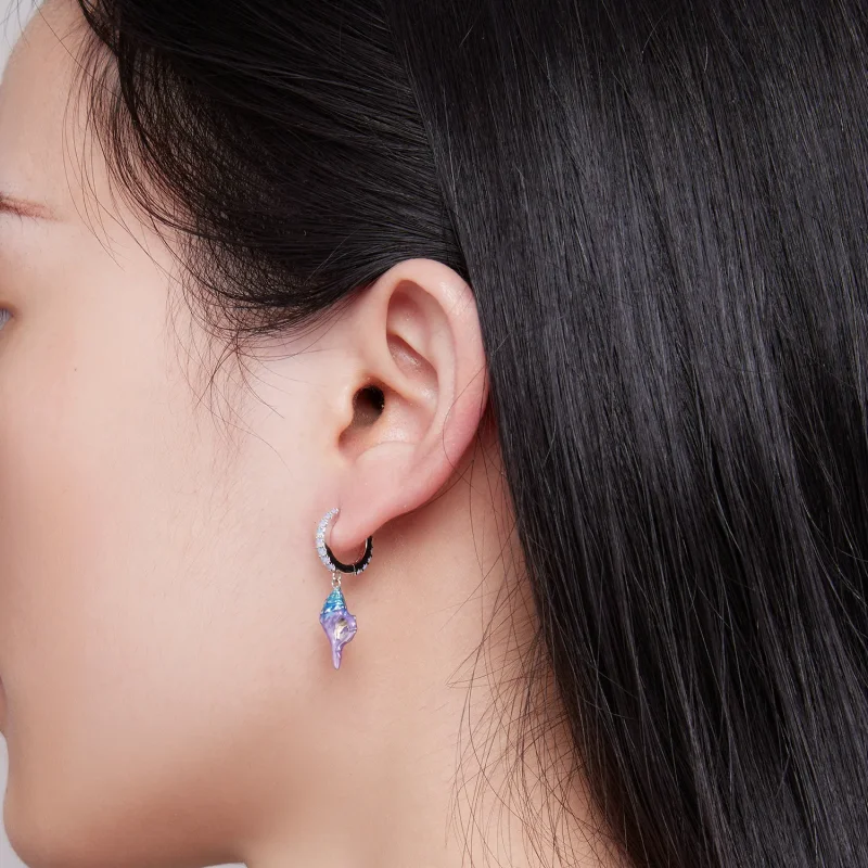 (zdjęcie do) Pandora Style Dream Conch Hoops Earrings - BSE841 - Wyświetl 5