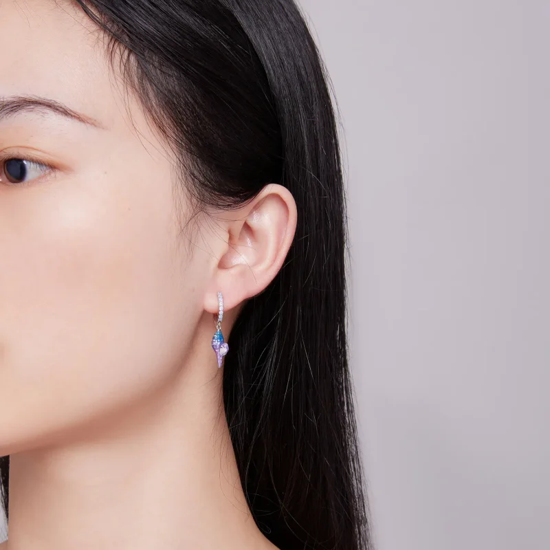 (zdjęcie do) Pandora Style Dream Conch Hoops Earrings - BSE841 - Wyświetl 6