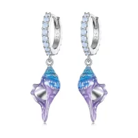 Pandora Style Dream Conch Hoops Earrings - BSE841