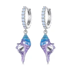 Pandora Style Dream Conch Hoops Earrings - BSE841