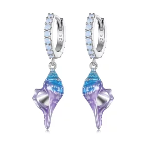 Pandora Style Dream Conch Hoops Earrings - BSE841