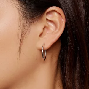 Pandora Style Duże Okrągłe Kolczyki Hoops - SCE1608-L