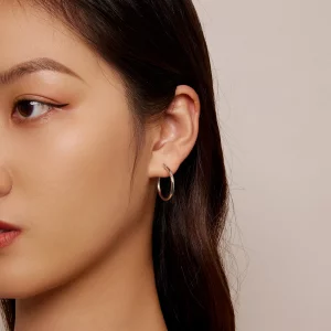 Pandora Style Duże Okrągłe Kolczyki Hoops - SCE1608-L