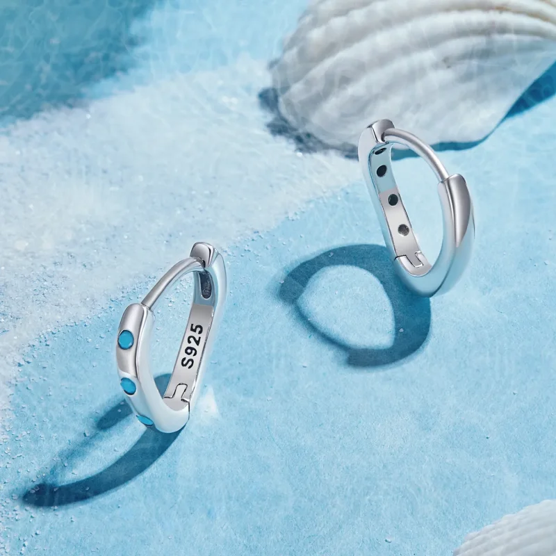 (zdjęcie do) Pandora Style Fala Kolczyki Hoops - SCE1593 - Wyświetl 3