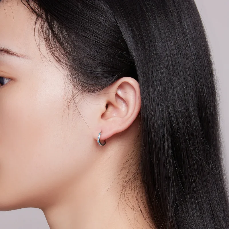 (zdjęcie do) Pandora Style Fala Kolczyki Hoops - SCE1593 - Wyświetl 7