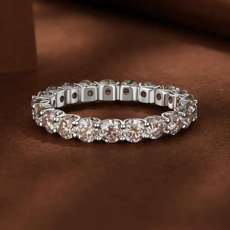 (zdjęcie do) Pandora Style Fine Moissanite Ring - MSR029 - Wyświetl 3