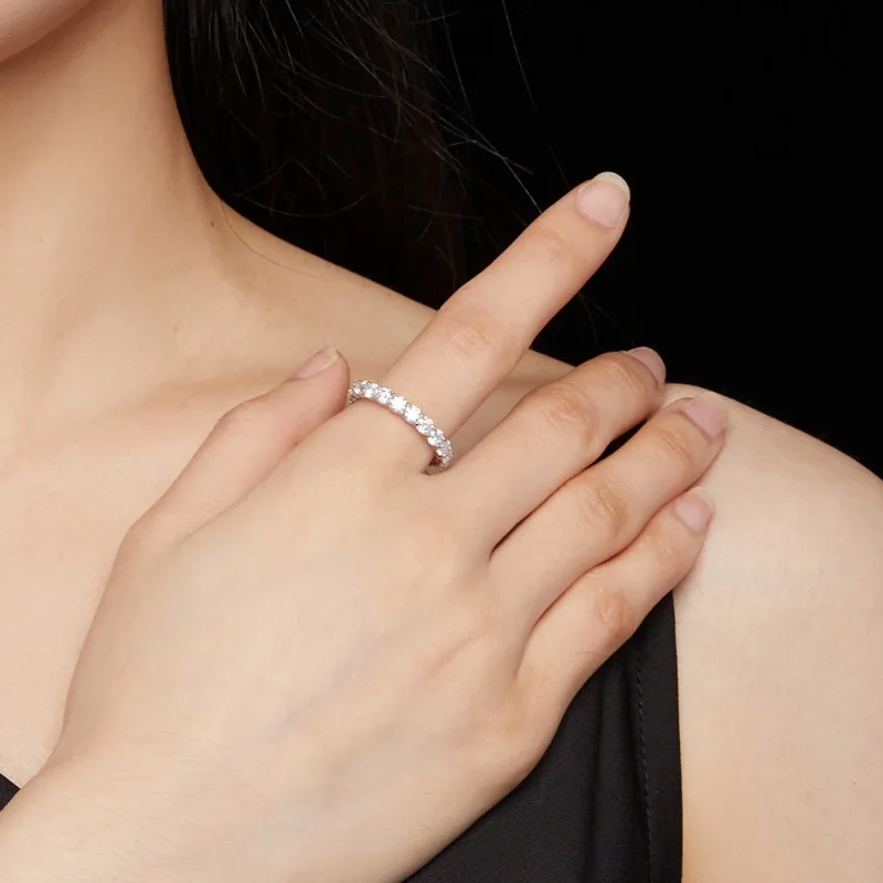(zdjęcie do) Pandora Style Fine Moissanite Ring - MSR029 - Wyświetl 5