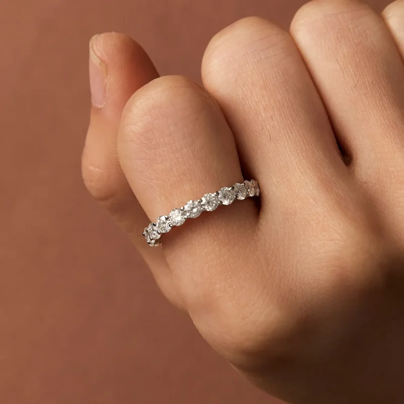(zdjęcie do) Pandora Style Fine Moissanite Ring - MSR029 - Wyświetl 7