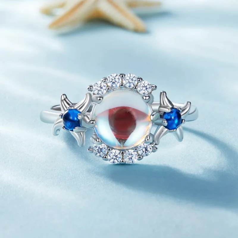 (zdjęcie do) Pandora Style Gradient Moonstone Starfish Ring - BSR446 - Wyświetl 3