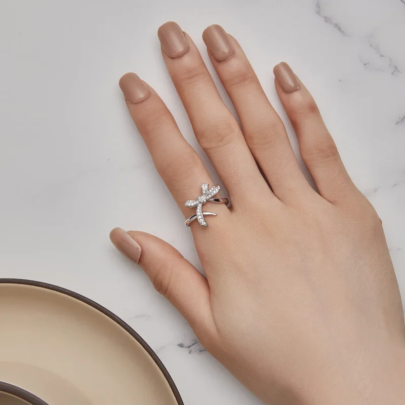 (zdjęcie do) Pandora Style Kokardka Otwarte Pierścionek - BSR435 - Wyświetl 5