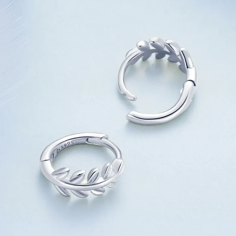 (zdjęcie do) Pandora Style Kolczyki Hoops z Liśćmi - BSE500-A - Wyświetl 4