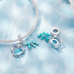 Pandora Style Krab Wodorosty Wisiorek Charm - SCC2505
