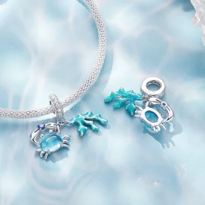 Pandora Style Krab Wodorosty Wisiorek Charm - SCC2505