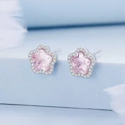Pandora Style Małe Kwiatowe Kolczyki Sztyfty - BSE850