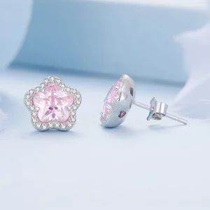 Pandora Style Małe Kwiatowe Kolczyki Sztyfty - BSE850