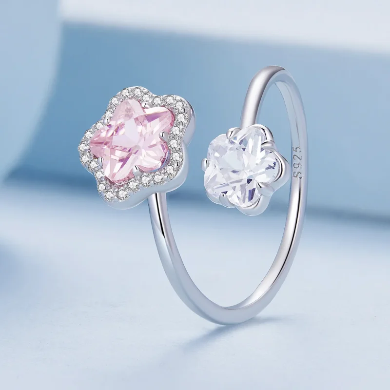 (zdjęcie do) Pandora Style Mały Otwarty Pierścionek Kwiatowy - BSR439 - Wyświetl 2