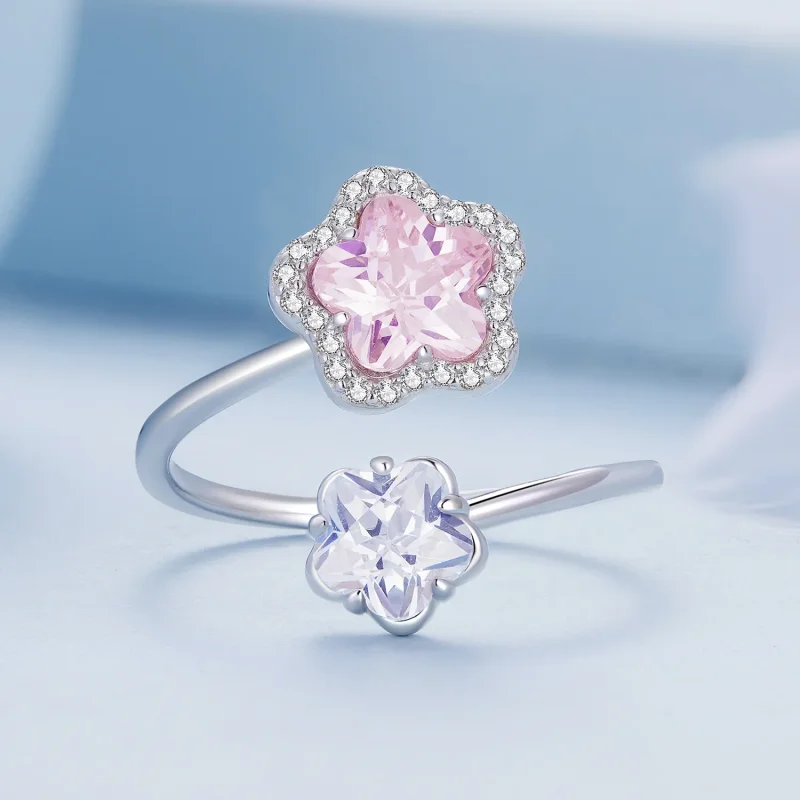 (zdjęcie do) Pandora Style Mały Otwarty Pierścionek Kwiatowy - BSR439 - Wyświetl 3