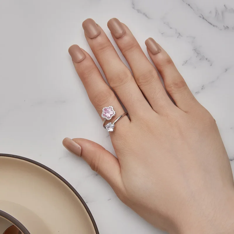 (zdjęcie do) Pandora Style Mały Otwarty Pierścionek Kwiatowy - BSR439 - Wyświetl 5