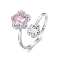 Pandora Style Mały Otwarty Pierścionek Kwiatowy - BSR439