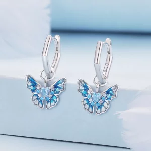 Pandora Style Motylkowe Kolczyki obręcze - BSE845