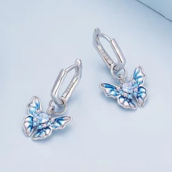Pandora Style Motylkowe Kolczyki obręcze - BSE845