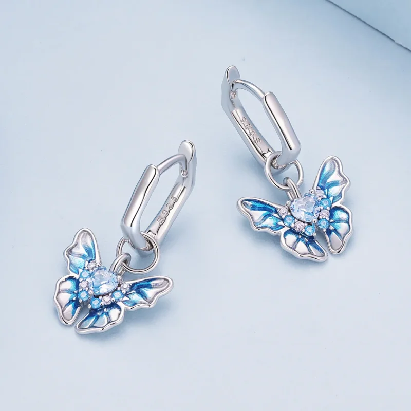 (zdjęcie do) Pandora Style Motylkowe Kolczyki obręcze - BSE845 - Wyświetl 3