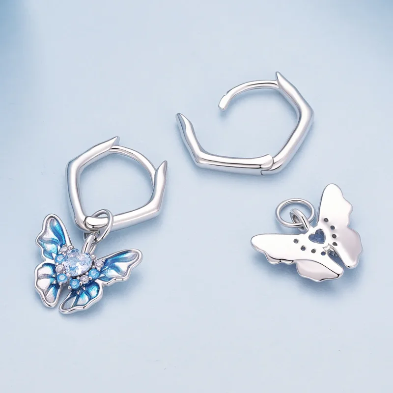 (zdjęcie do) Pandora Style Motylkowe Kolczyki obręcze - BSE845 - Wyświetl 4