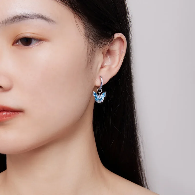 (zdjęcie do) Pandora Style Motylkowe Kolczyki obręcze - BSE845 - Wyświetl 5