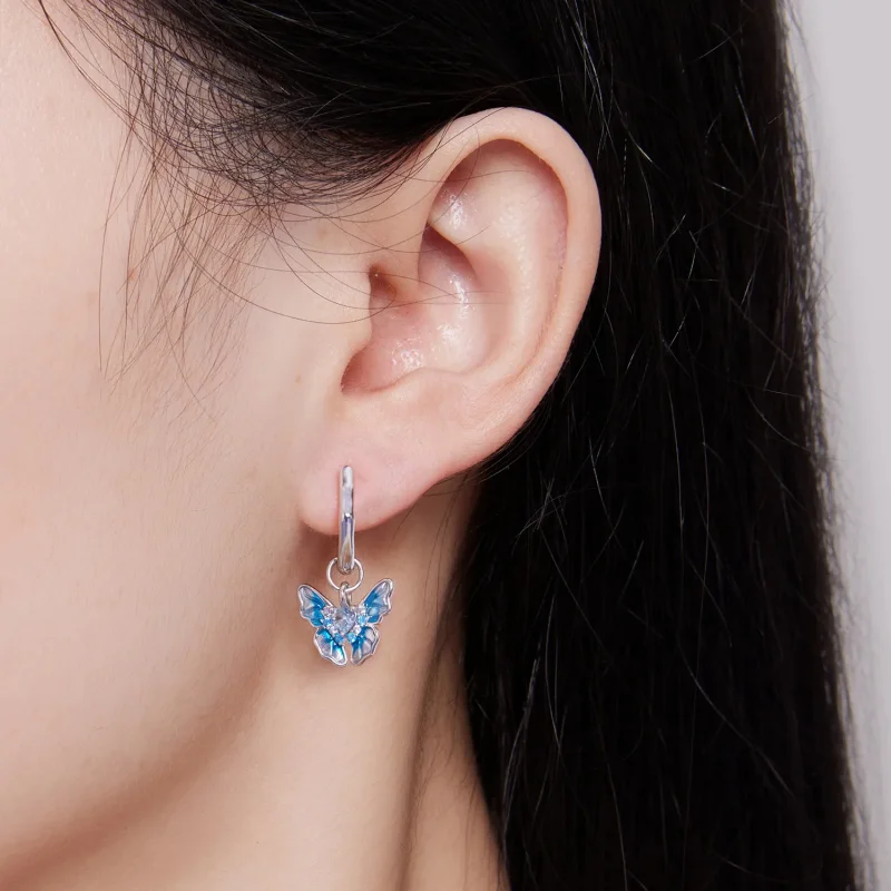(zdjęcie do) Pandora Style Motylkowe Kolczyki obręcze - BSE845 - Wyświetl 6