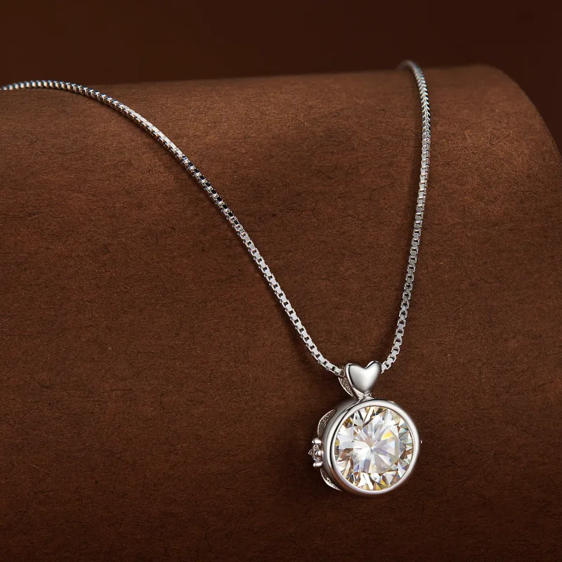 (zdjęcie do) Pandora Style Naszyjnik z 1 karatowym Moissanite - MSN013 - Wyświetl 2