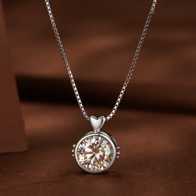 (zdjęcie do) Pandora Style Naszyjnik z 1 karatowym Moissanite - MSN013 - Wyświetl 3