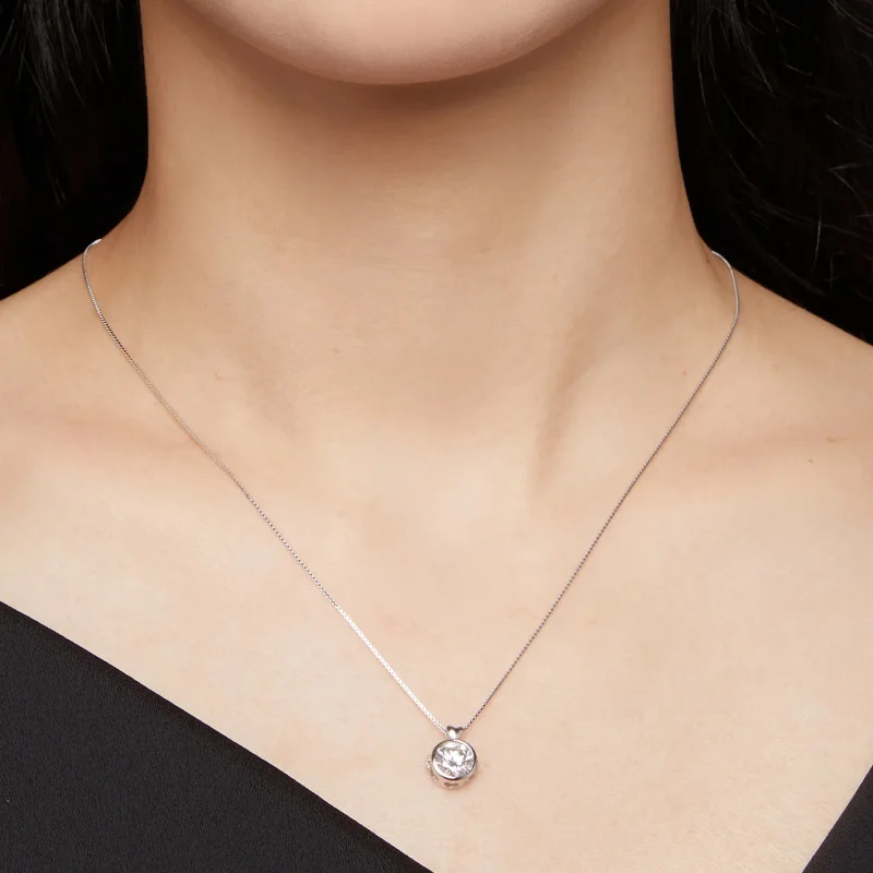 (zdjęcie do) Pandora Style Naszyjnik z 1 karatowym Moissanite - MSN013 - Wyświetl 5