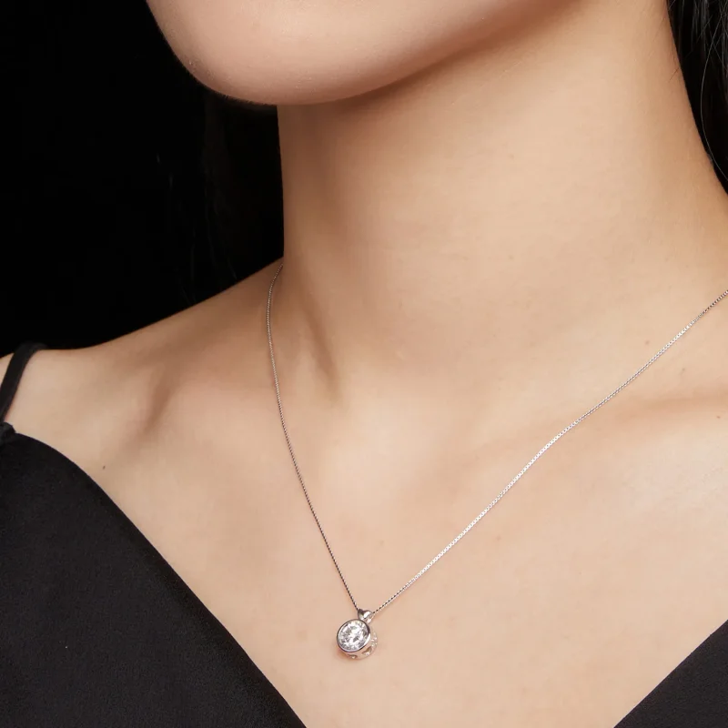(zdjęcie do) Pandora Style Naszyjnik z 1 karatowym Moissanite - MSN013 - Wyświetl 6