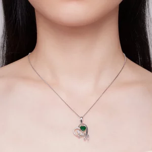 Pandora Style Naszyjnik z Wykwintnym Wężem Oplatającym Serce W Kształcie - BSN327